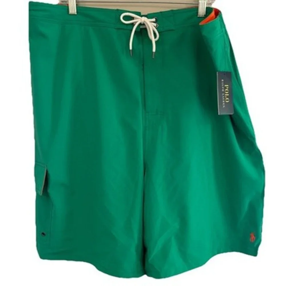 NWT Polo Ralph Lauren Mens 3LT Tall Kailua Board Shorts Beach Kelly Green 9